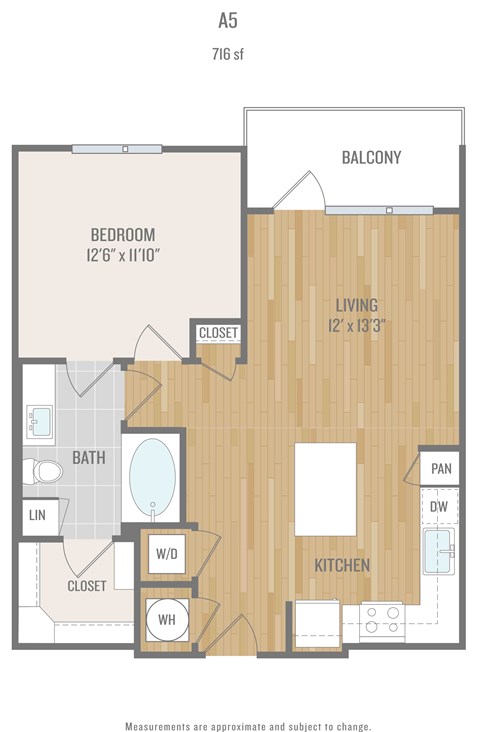 Centric One90 Apartments in Plano, Texas One Bedroom Floor Plan